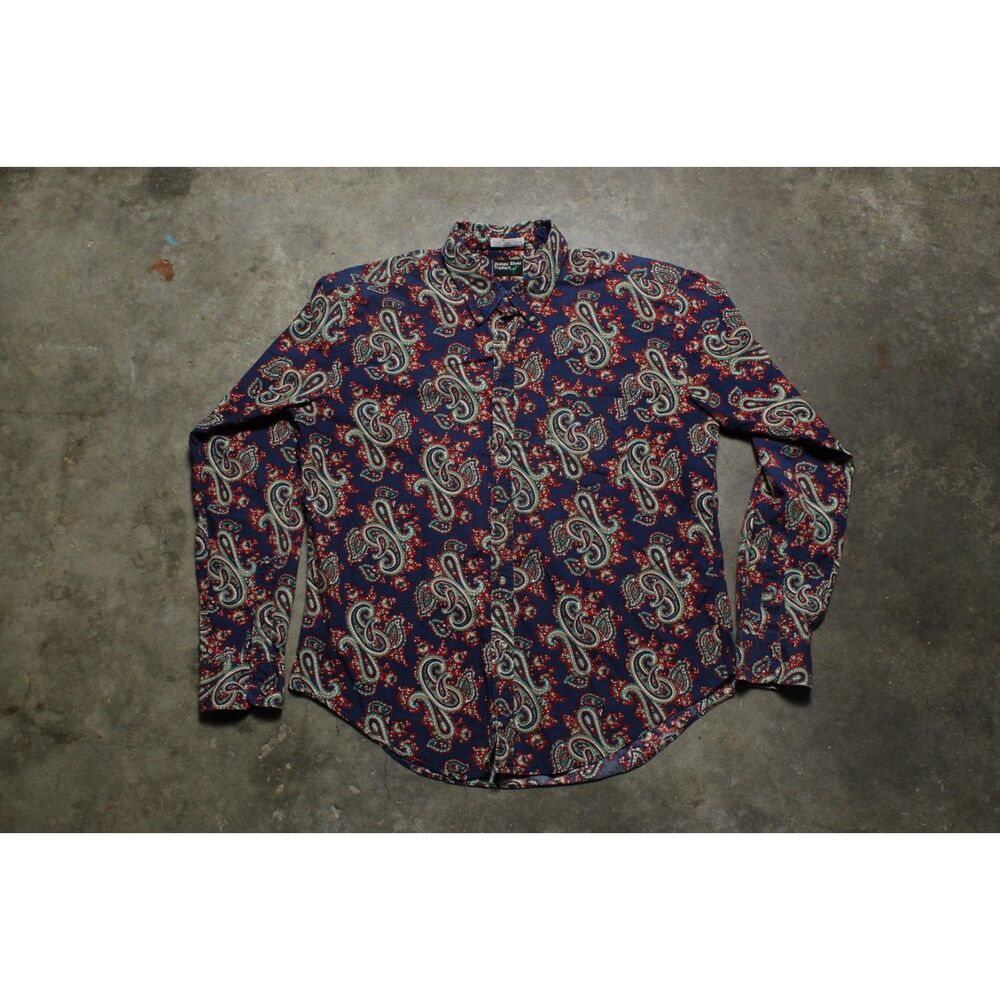 Vintage 90's USA-Made James River Traders Paisley Button Down Shirt - XL
